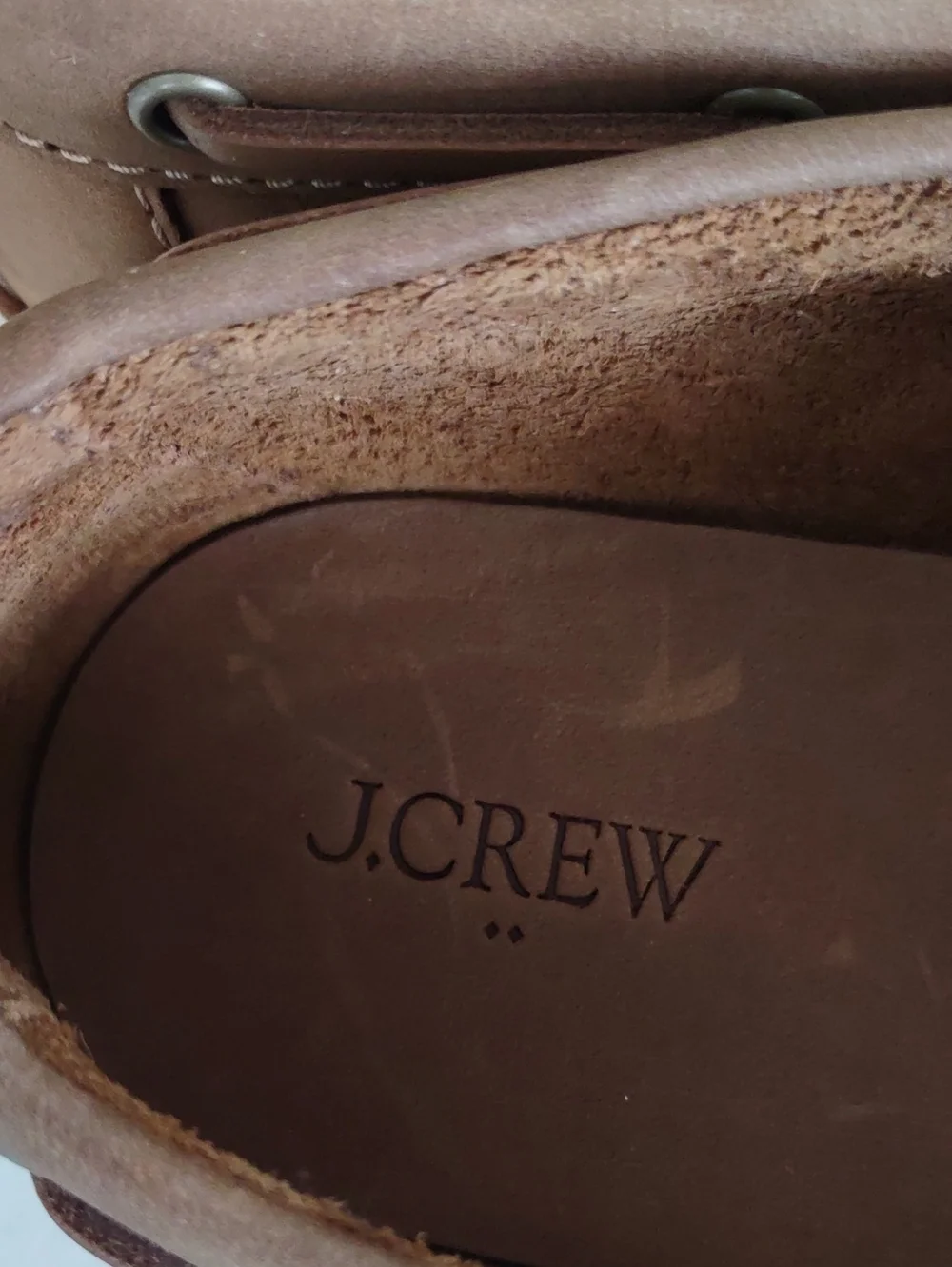BRAND NEW J. Crew Tan Leather Moccasin-Style Boat Shoes